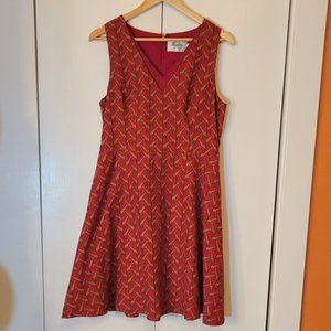 Anthropologie Ruby Belle Sleeveless Giraffe Dress Red 10